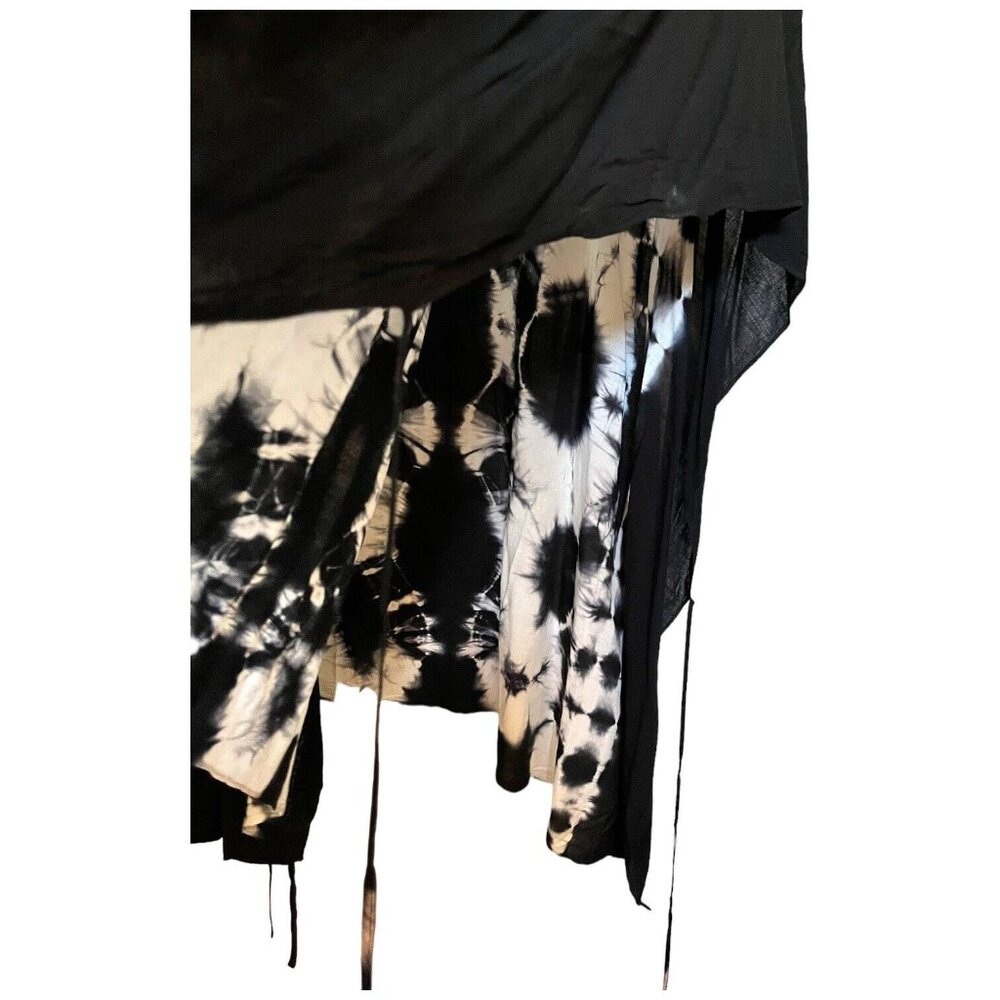 NWT Torrid Womens Black White Tie Dye Swim Coverup Poncho Style Side Ties OS - Picture 5 of 13